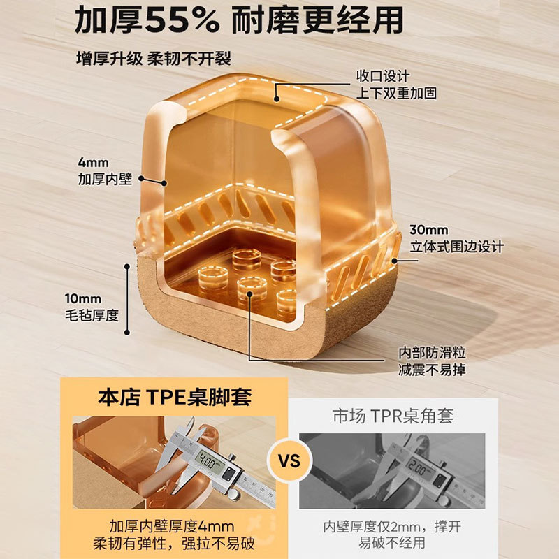 Silent Chair Stool Leg Cover Silicone Leg Cover Table Chair Leg Foot Pad Furniture Dining Chair Table Leg Protector