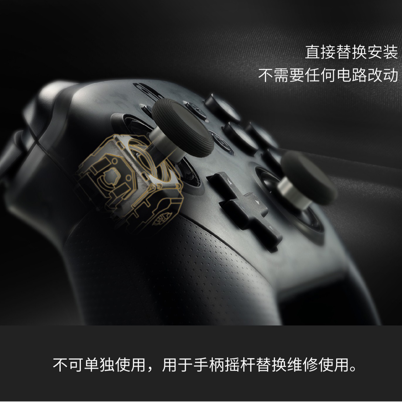 Gulikit TMR Electromagnetic Joystick for PS4/Switch Pro High Precision Replacement Repair Component for PS5 Elite Controller