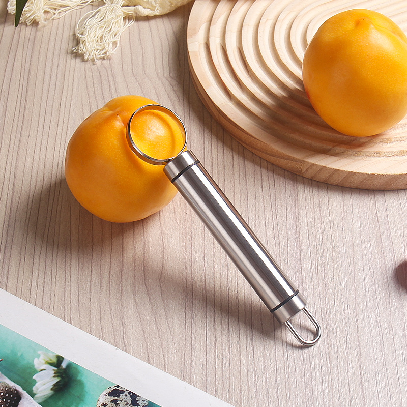 New stainless steel fruit corer household yellow peach corer kitchen gadget