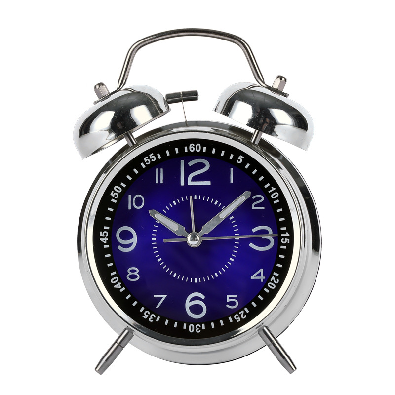Metal bell alarm clock, bedroom, luminous, Aishida sweep-second alarm clock, student clock