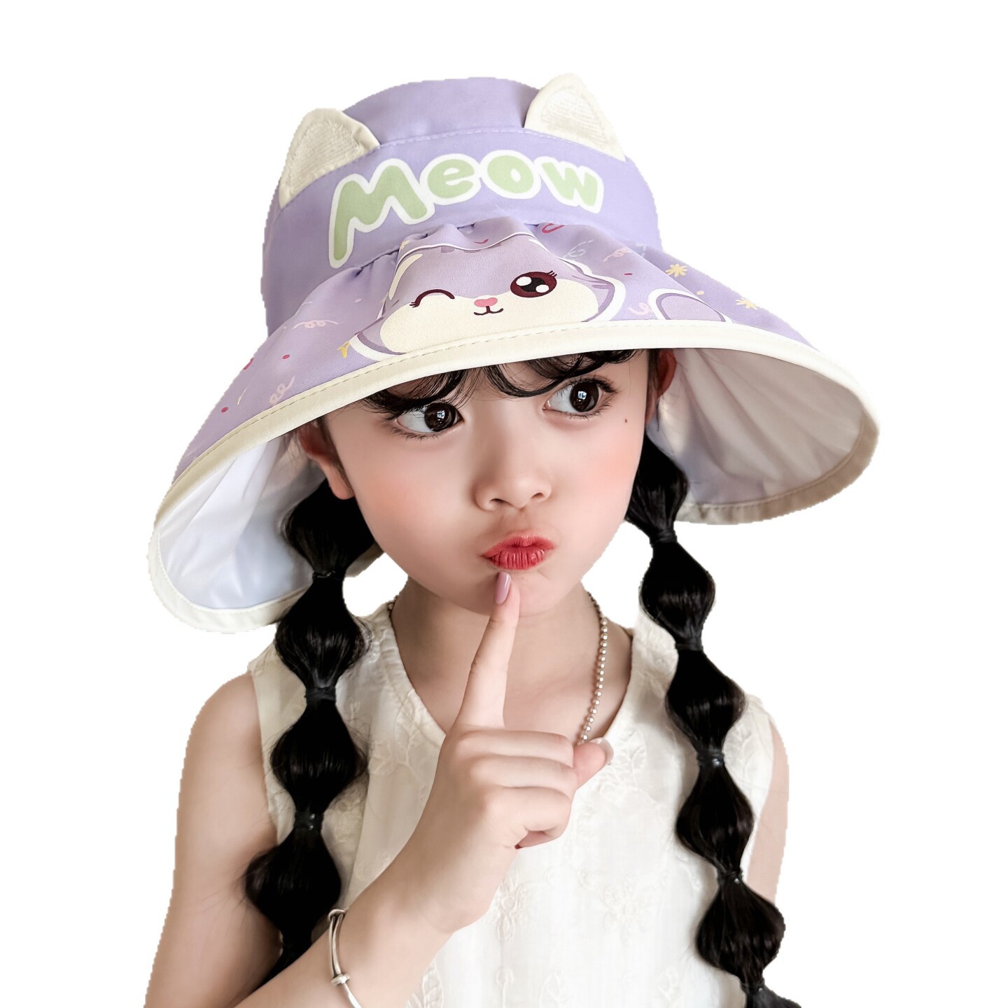 Spring New Children's Hat Girls Outdoor Quick Dry Sun Protection Sun Hat Baby Girl Wide Brim Hollow Top Sun Hat