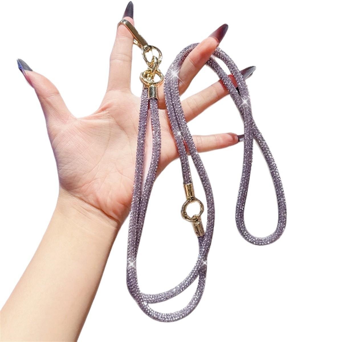 3-in-1 Rhinestone Crossbody Lanyard Luxury Full Diamond Strong Anti-loss Detachable Necklace Hand Chain Anti-loss