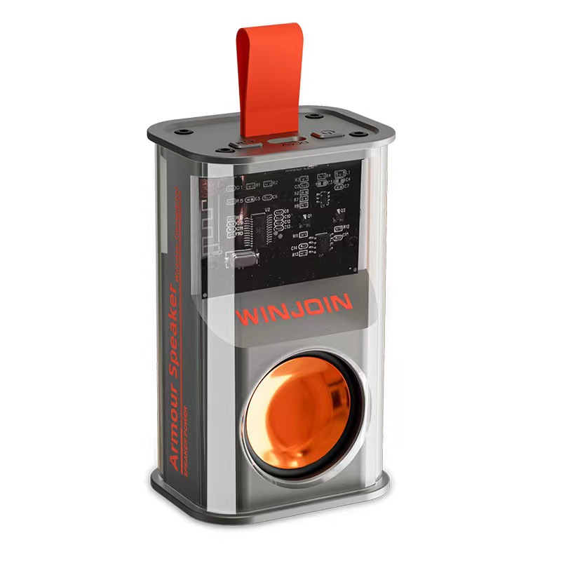 V1 A36 Transparent Mecha Card Slot Mini Speaker Wireless Bluetooth Mini Speaker Outdoor Portable Small Desktop Speaker