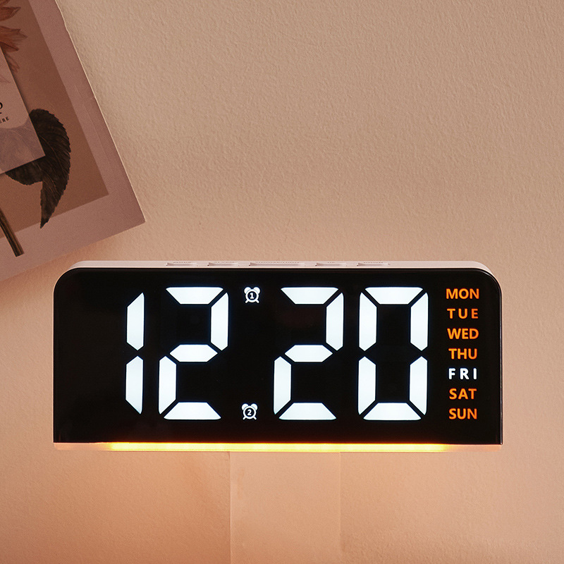 Innovative LED Large Digital Word Clock Atmosphere Light Date Desk Clock Multifunctional Digital Alarm Clock GH8033