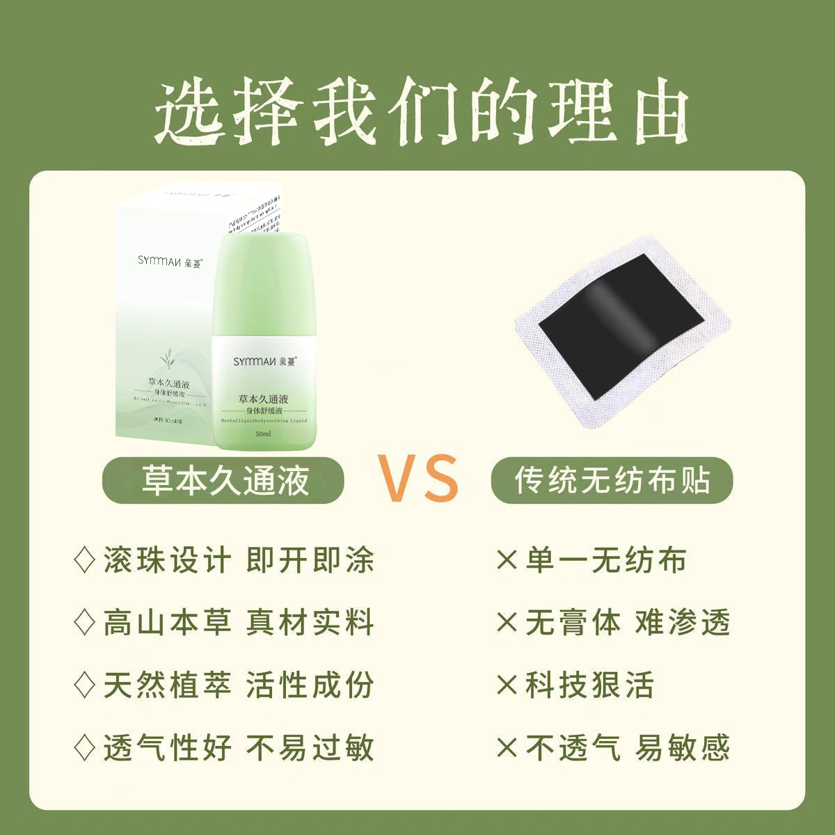 Herbal Jiu Tong Liquid - Shoulder, Neck, Waist, Leg, Back External Use Roll-On, Heating Massage Cream, Herbal Care