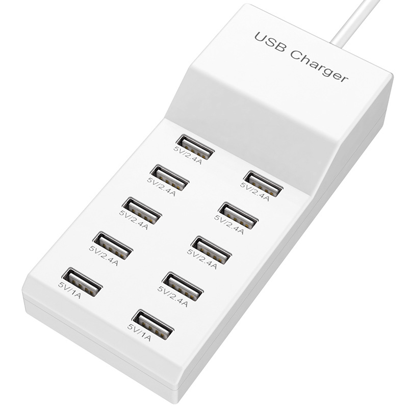 Exclusive 10-port USB Multi-port Charger 5V2A Mobile Phone Charger Smart Socket Desktop Charging Station