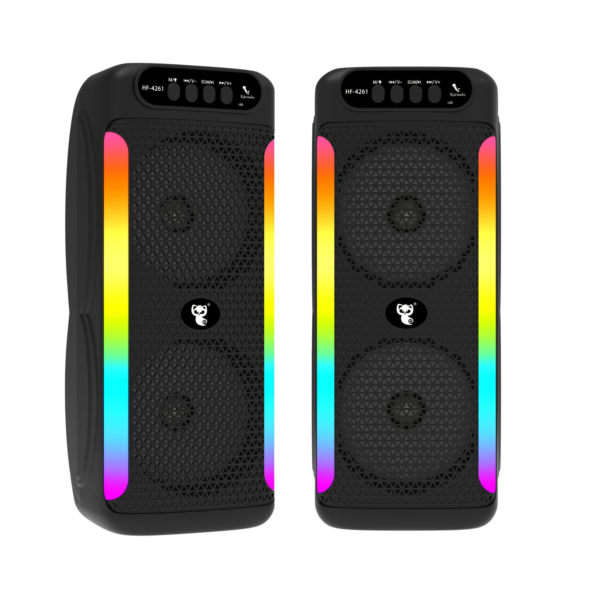 Dual 4-inch wireless lighting Bluetooth karaoke sound portable outdoor speaker subwoofer square dance home
