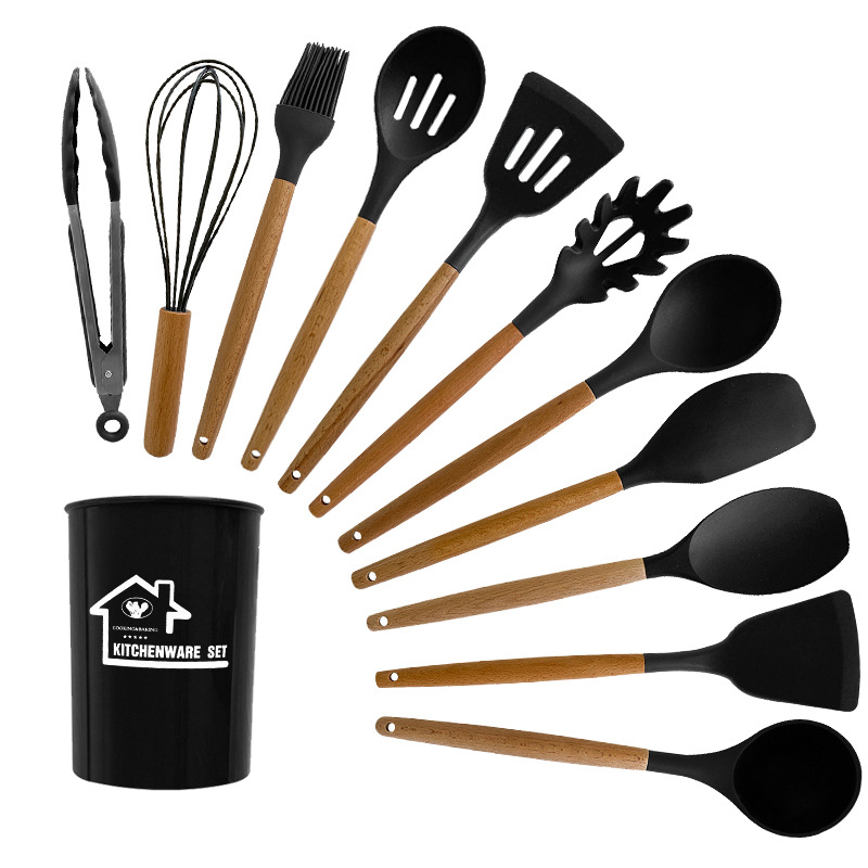 Silicone Spatula and Soup Spoon 12-Piece Set Non-Stick Silicone Spatula Household Food Grade Silicone Spatula Silicone Kitchenware Set