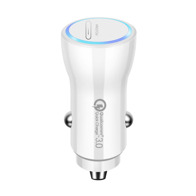 PD38W Car Charger Dual Port Flash Charge USB Car Charging Head QC3.0 Mini Car Fast Charger 20W