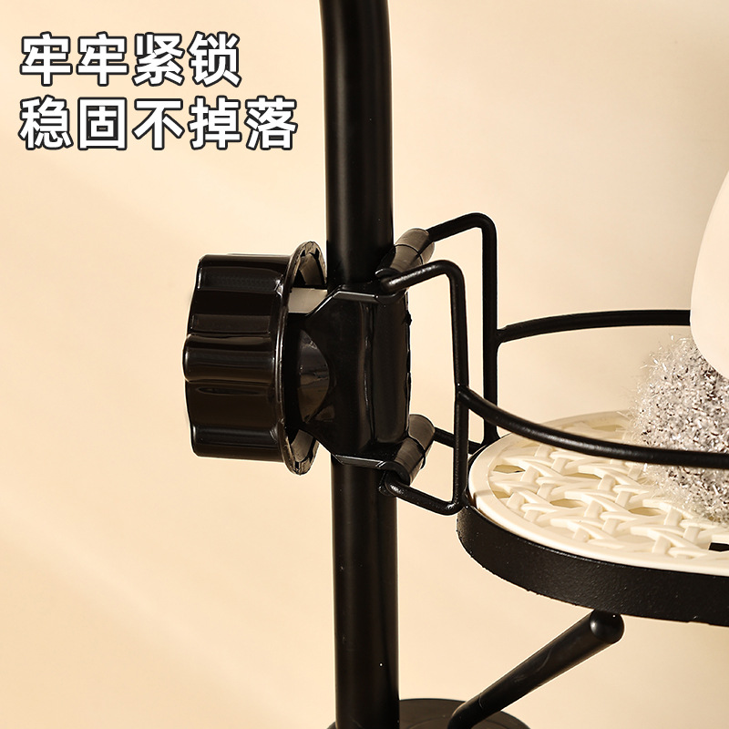 Kitchen Faucet Storage Rack No-Drill Sink Dishcloth Dish Soap Sponge Drip Hanging Basket Storage Rack