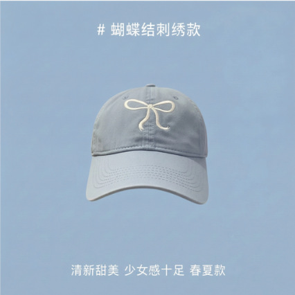 蝴蝶结棒球帽-水蓝色
