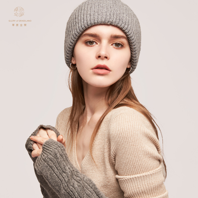 Inner Mongolia autumn and winter warm cold-proof wool knitted hat smile thicken wool hat