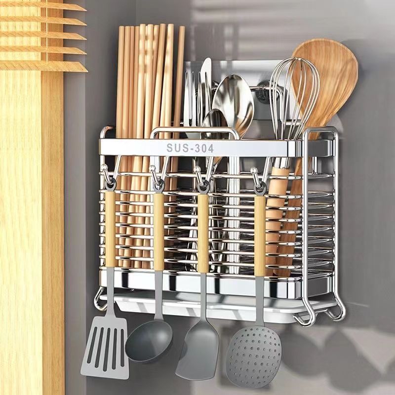 304 stainless steel chopstick holder chopstick storage box chopstick cage household new chopstick basket kitchen chopstick rack