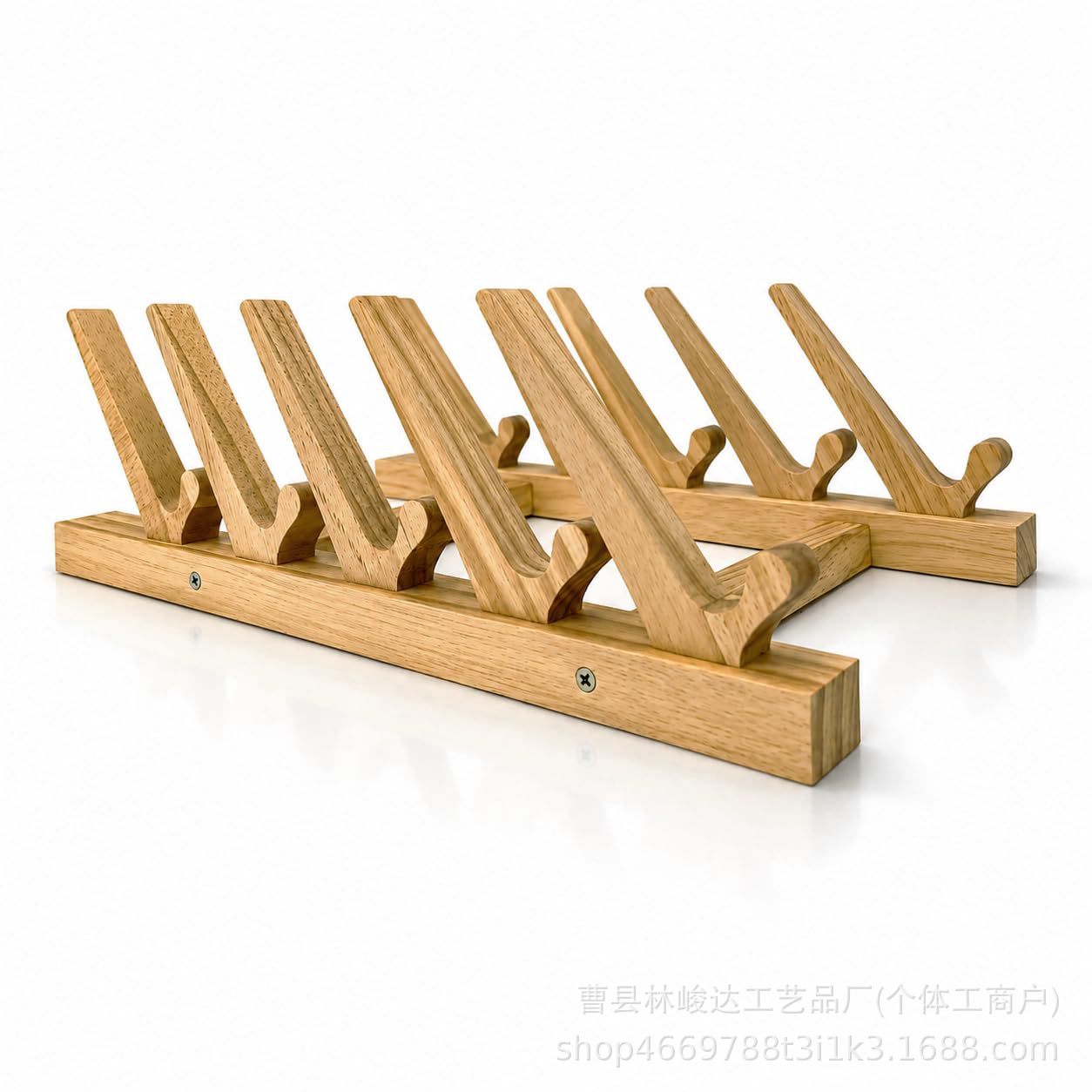 Wooden puzzle storage rack, desktop children's picture book anti-slip organizer, book photo frame compartment rack