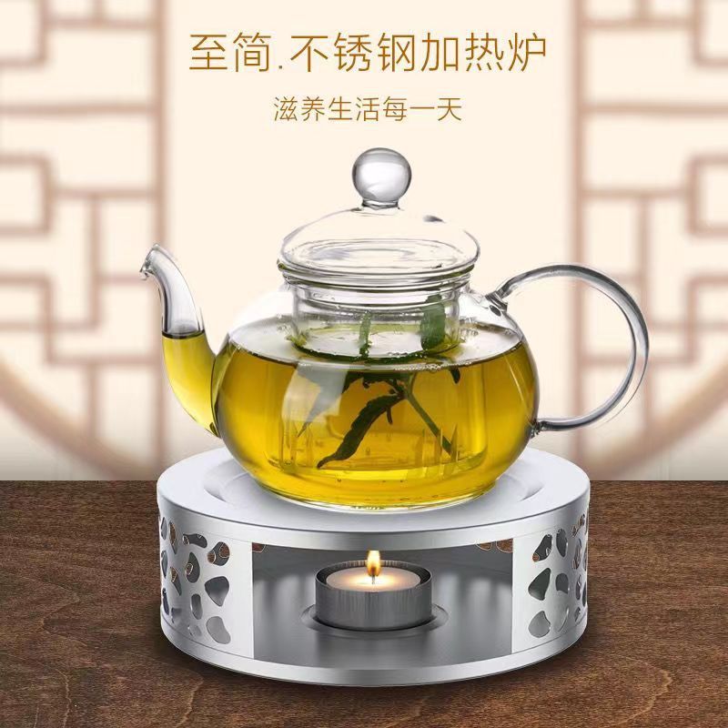 Stove Tea Chat Small Stove Stainless Steel Charcoal Stove Alcohol Candle Carbon Stove Tea Boiling Stove Tea Warming Stove Insulation Base Small Stove