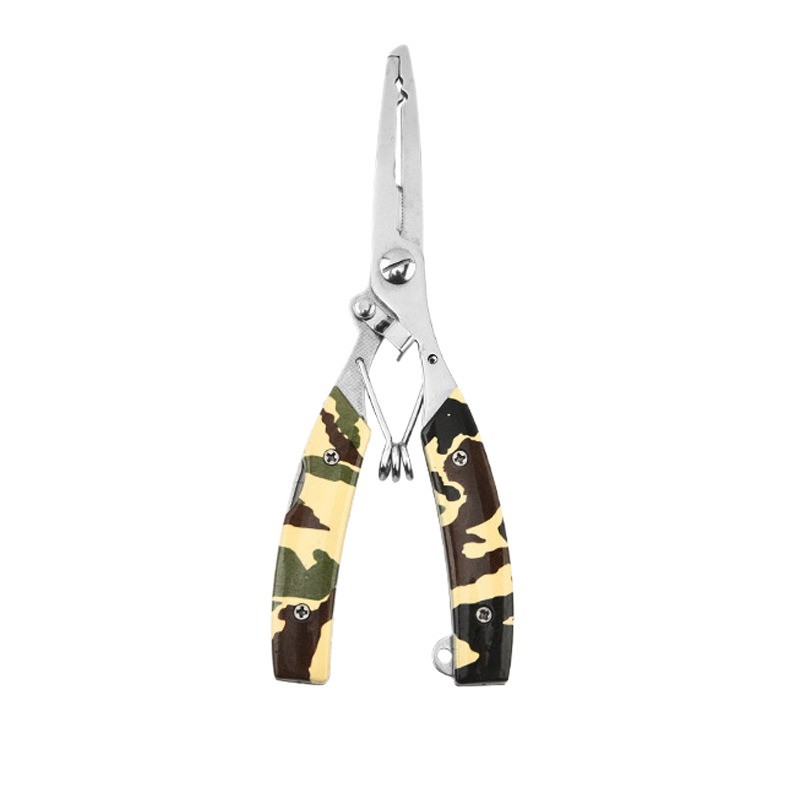 Stainless Steel Fishing Pliers Textured Fishing Pliers Outdoor Camping Portable Fishing Tool Line Scissors