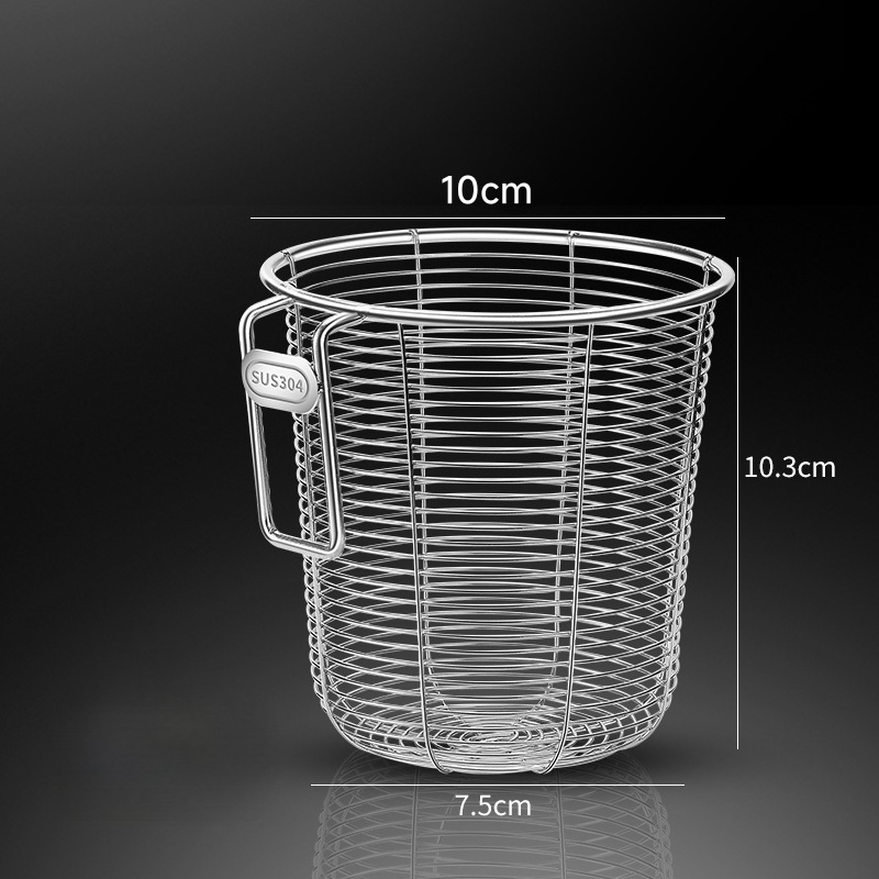 304 stainless steel colander, household kitchen hot pot cup deepened mesh strainer, dedicated filter mesh with hook, meat rinsing spoon