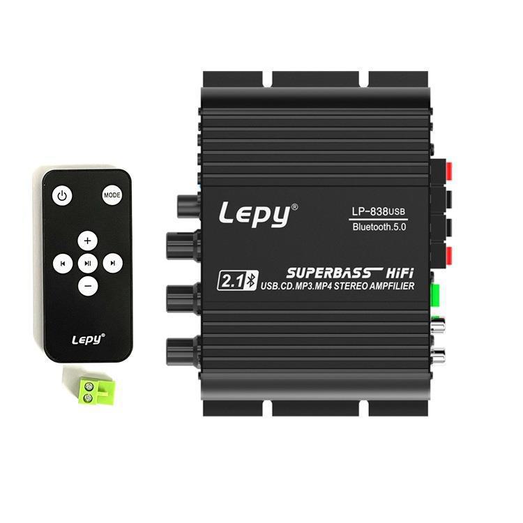 LEPY838 Bluetooth Subwoofer Amplifier, 12V Car Computer Desktop Speaker U Disk Lossless Music Player