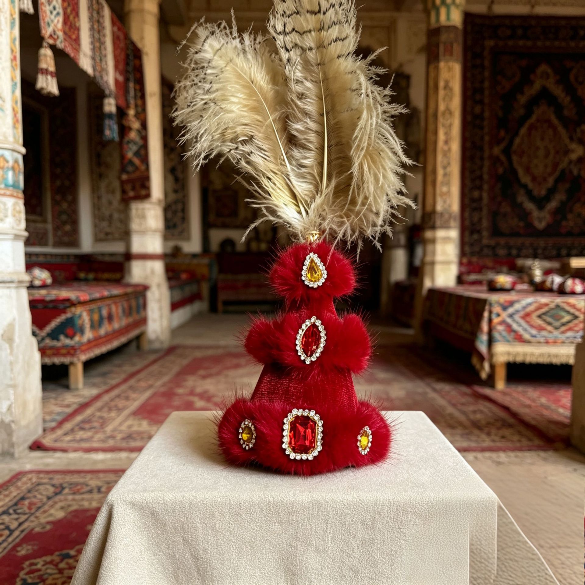 New product Xinjiang lamb hat accessory feather ethnic style diy accessory Xinjiang lamb small flower hat wholesale