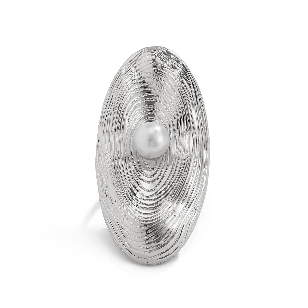 Jewelry irregular hollow wrapped jewelry faux pearl ring niche alloy open