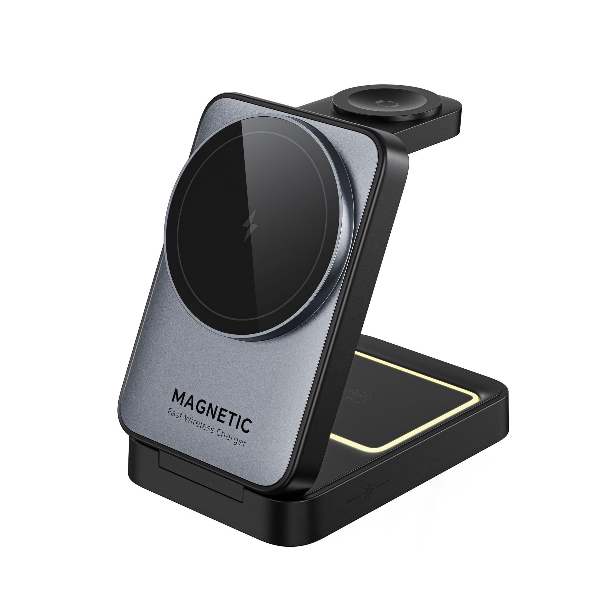 Wireless Charger Shenzhen Private Mold Patent Magnetic Foldable 3-in-1 Wireless Charger Fast Charge