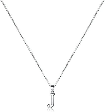 Letter S925 Sterling Silver Necklace Smooth 26 Letters Necklace Pendant Simple