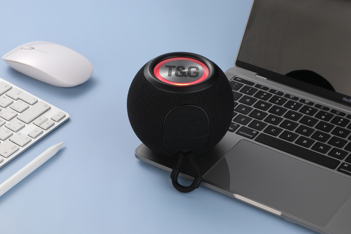 2022 Popular Spherical Mini Speaker Portable Fabric Ultra Bass Light Ring Desktop Audio Bluetooth TG337