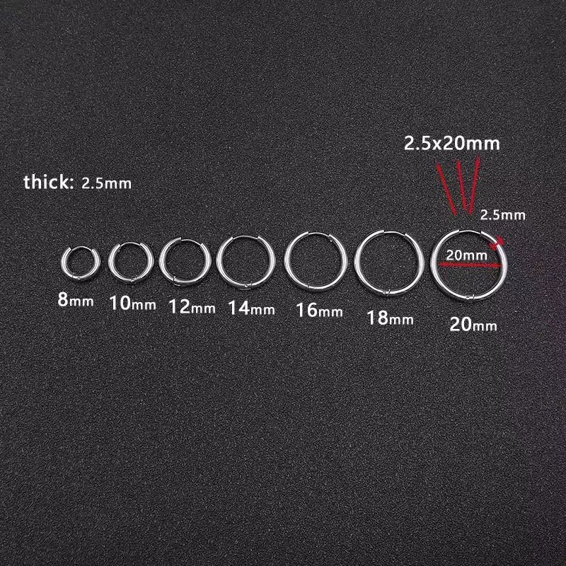 High-quality titanium steel ear clips, non-fading, Japanese and Korean style simple round stainless steel ear clips accessory