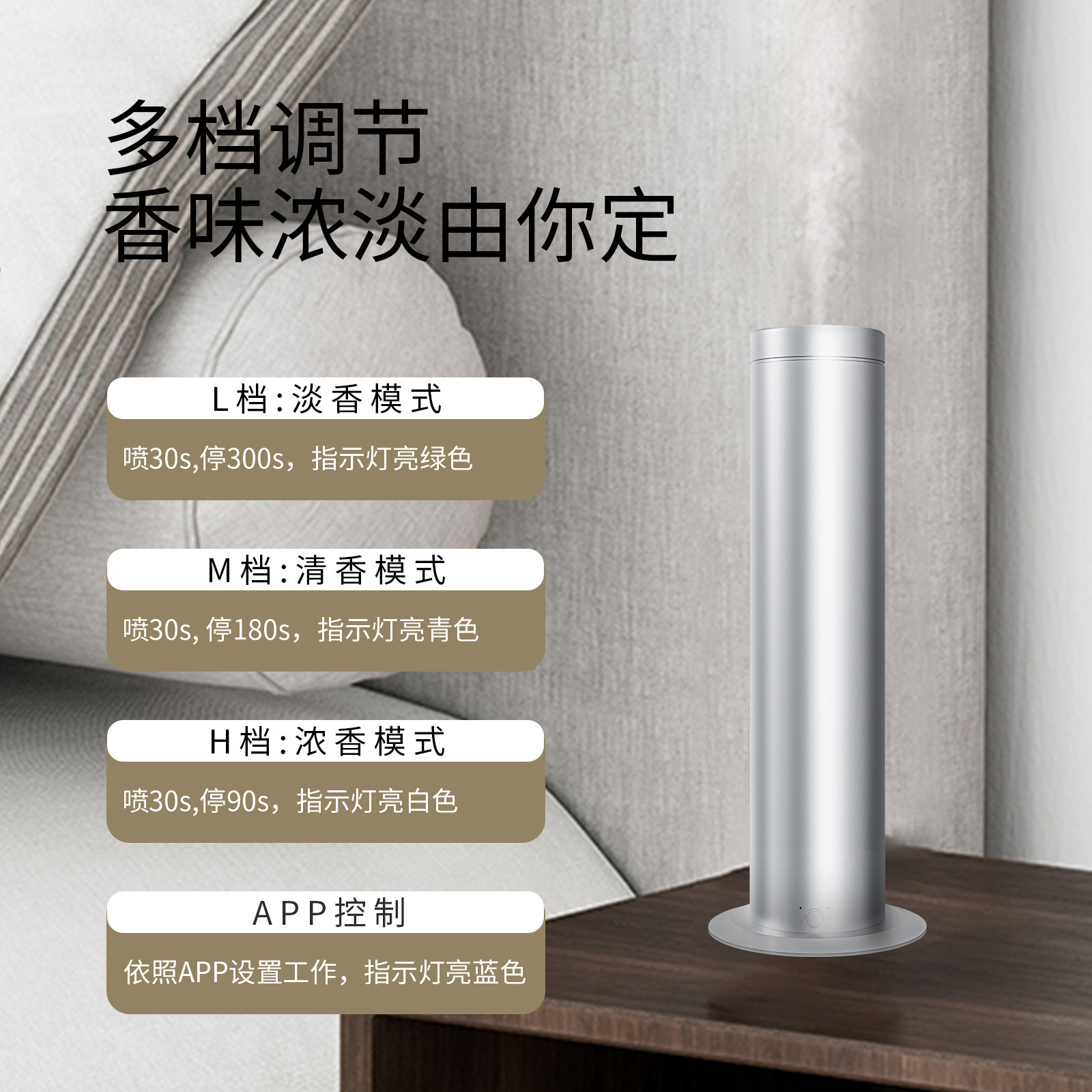 100ML Home Automatic Spray Column Commercial Hotel Diffuser Bluetooth Remote Control Fragrance Essential Oil Aromatherapy