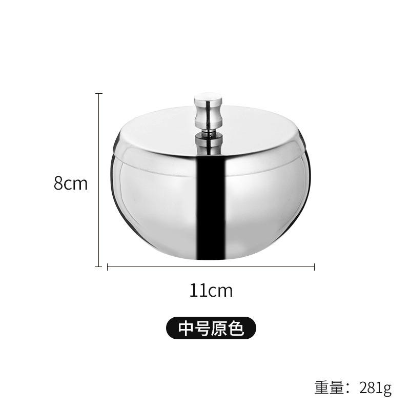 New Metal with Lid Windproof Home Stainless Steel Ashtray Thickened Large Office Bar Use