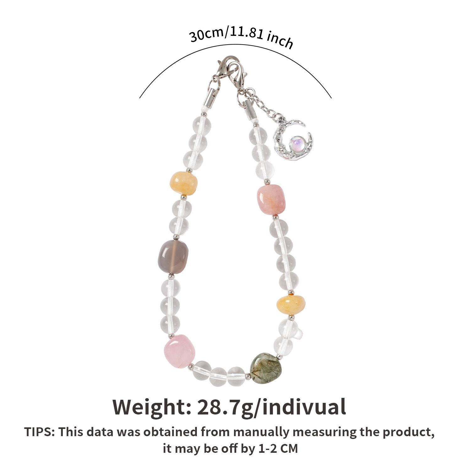 New Phone Chain Natural Stone Crystal Bead Chain Phone Lanyard