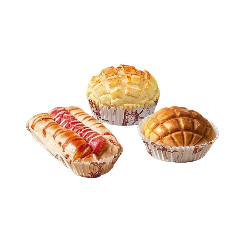 Bread paper cup high temperature resistant baking boat type thickened coating bottom tray hot dog pineapple bun oil-proof paper cup cake paper cup