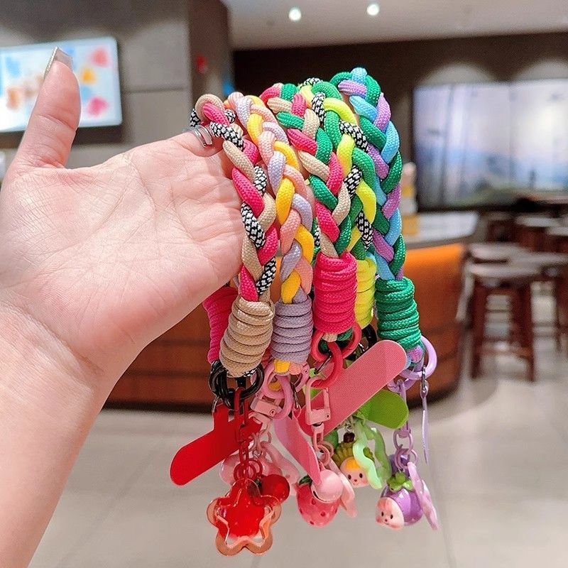 Contrast Color Camera Twist Wrist Keychain Phone Outdoor Lanyard Pendant Universal Handheld Woven Sturdy Short Rope