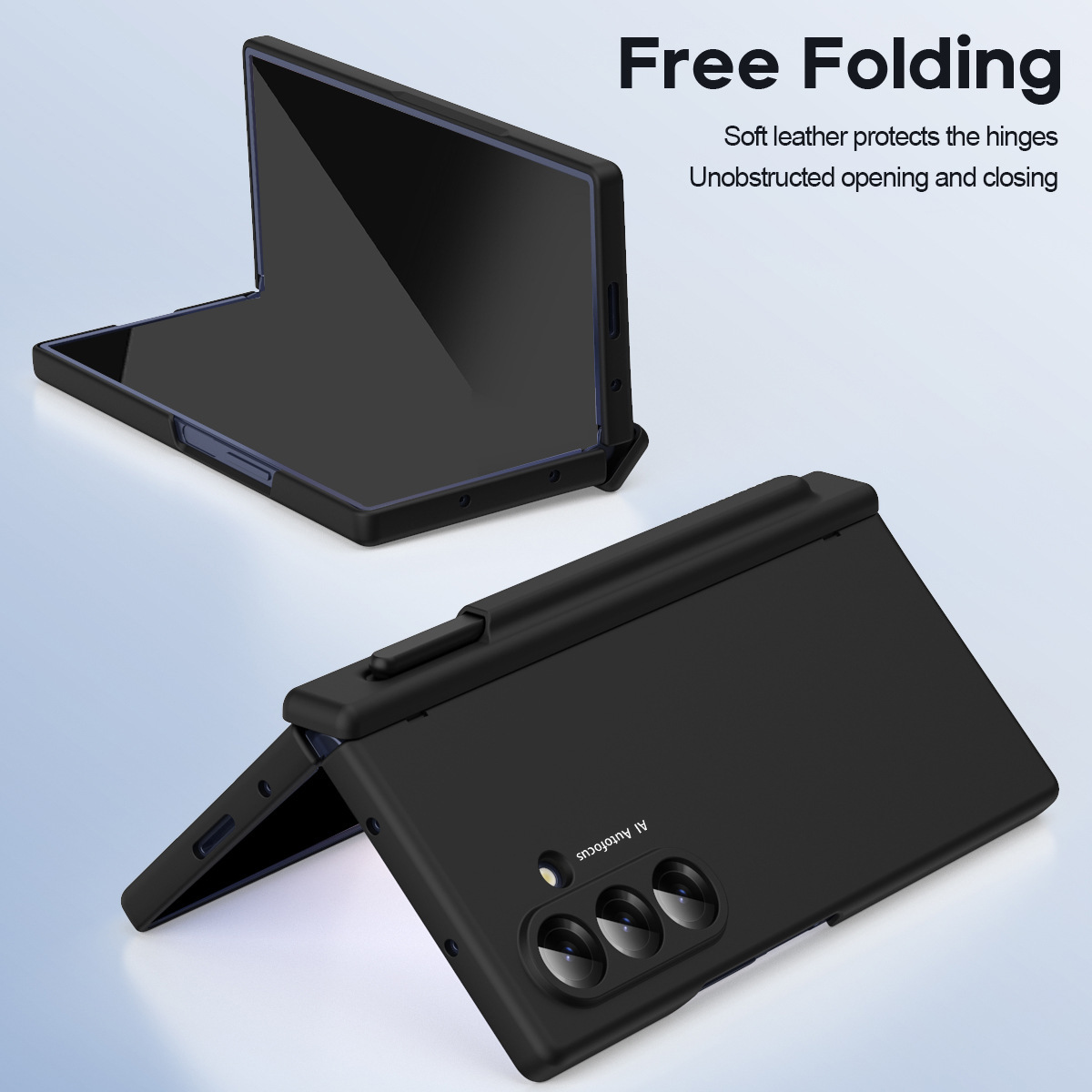 For Samsung Z Fold7 Phone Case New Pen Slot FOLD6 Ultra-Thin Business Solid Color Full Coverage Protective Case with Stylus