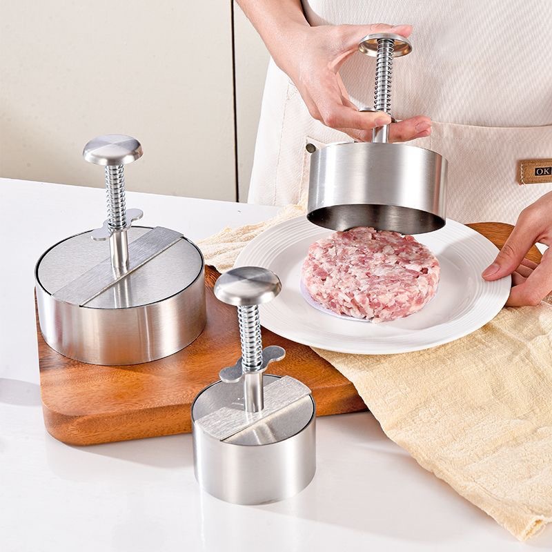 Stainless steel burger press round patty press beef patty DIY rice ball mold kitchen tool press