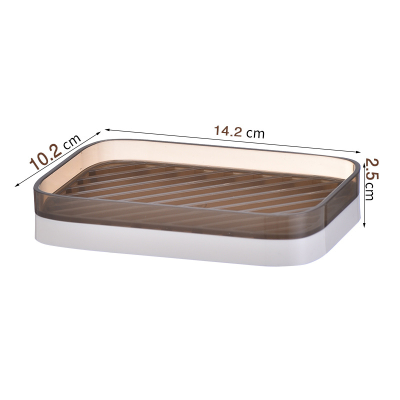 Soap dish with drainage, bathroom double-layer large soap box, home storage soap rack with drainage design