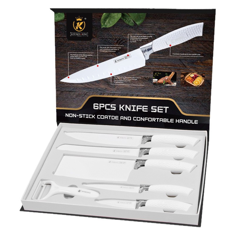 Kitchen Knife Set Six-Piece Stainless Steel Knives Household Kitchen Knife Chef Knife Fruit Knife Gift Set