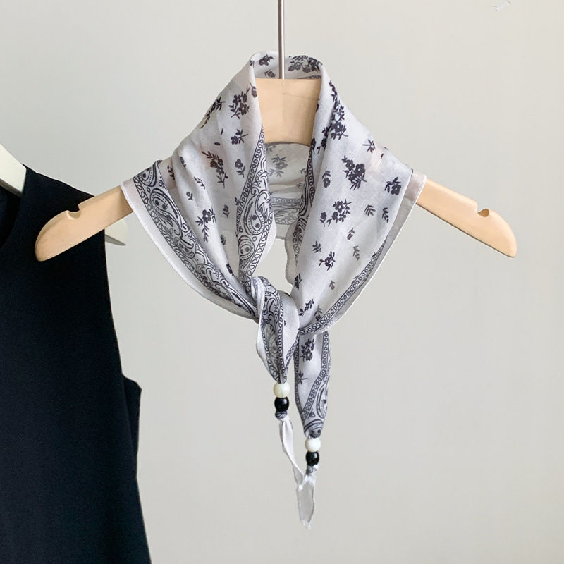 Scarf triangular scarf, elegant accessory thin neck-tie headscarf multi-use
