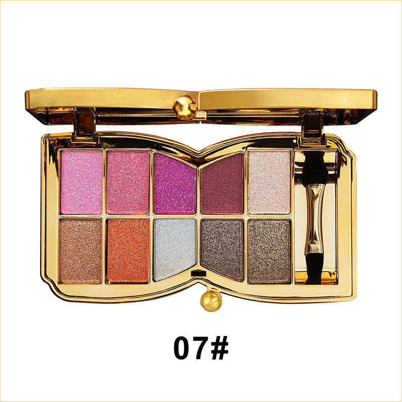 Vini Bear 10-Color Explosive Shimmer Eyeshadow Shimmer All the Way Fine Non-Flying Powder Beginner