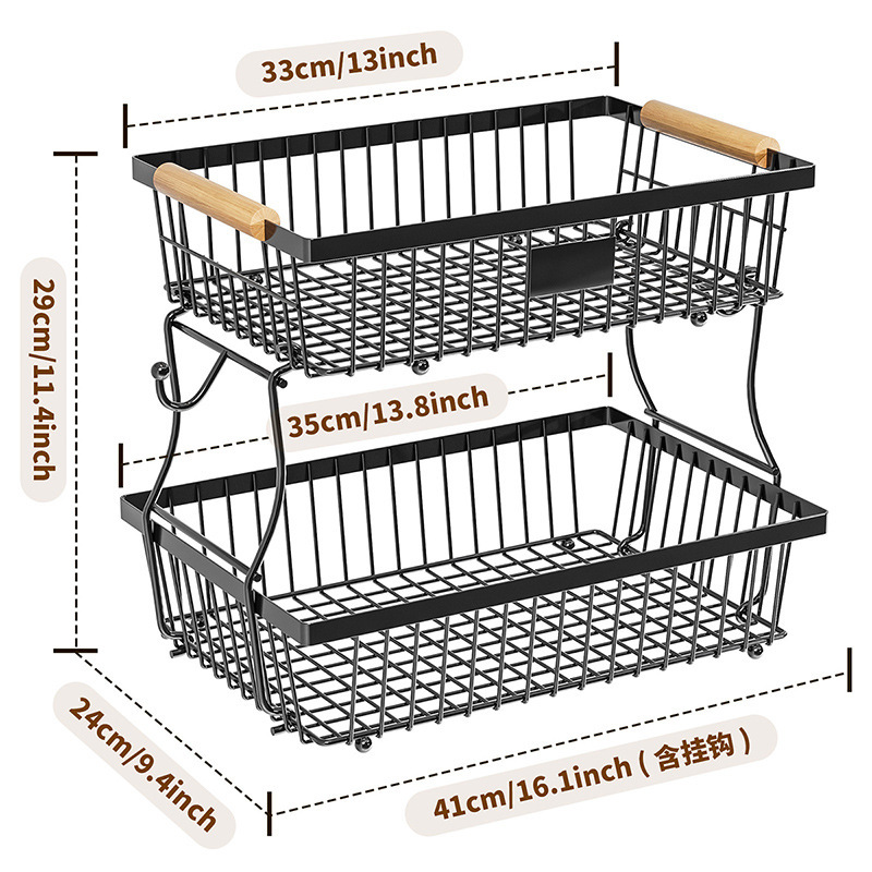 Kitchen storage rack living room table snack fruit storage bathroom storage basket multi-layer removable fruit basket