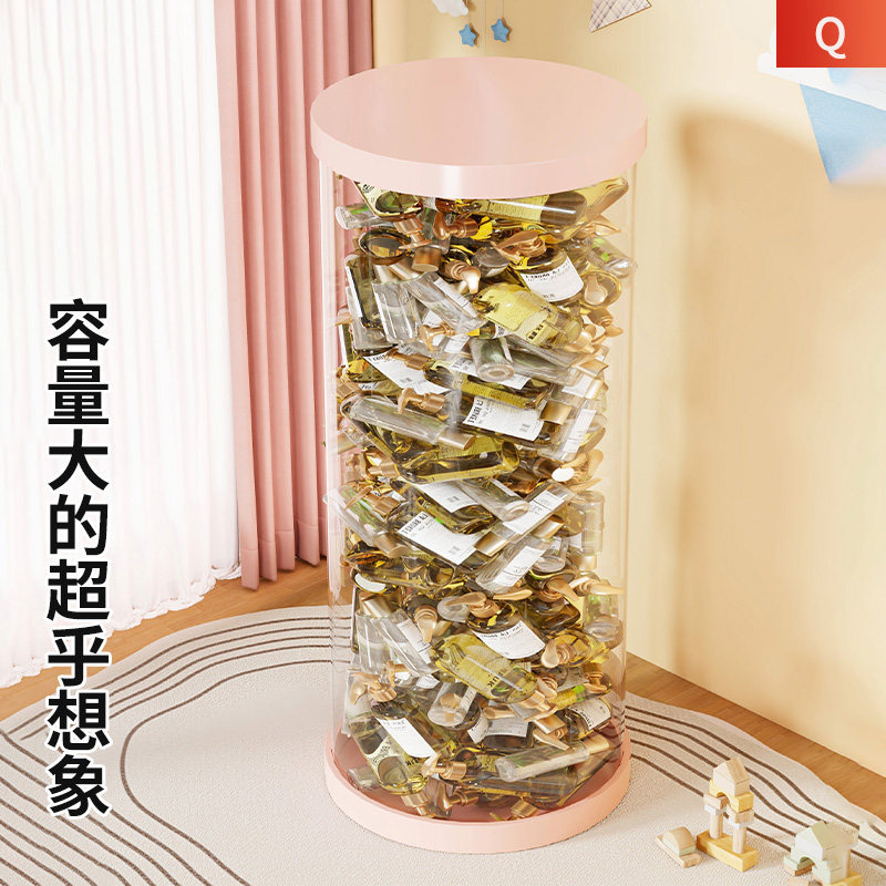 Empty Bottle Storage Bucket, Beauty Salon Large Capacity Cosmetic Storage Bucket, Bottle Jar Placement Bucket, Transparent Display Tube