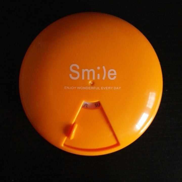 smile mini rotating portable rotating small pill box weekly round pill box portable large capacity box