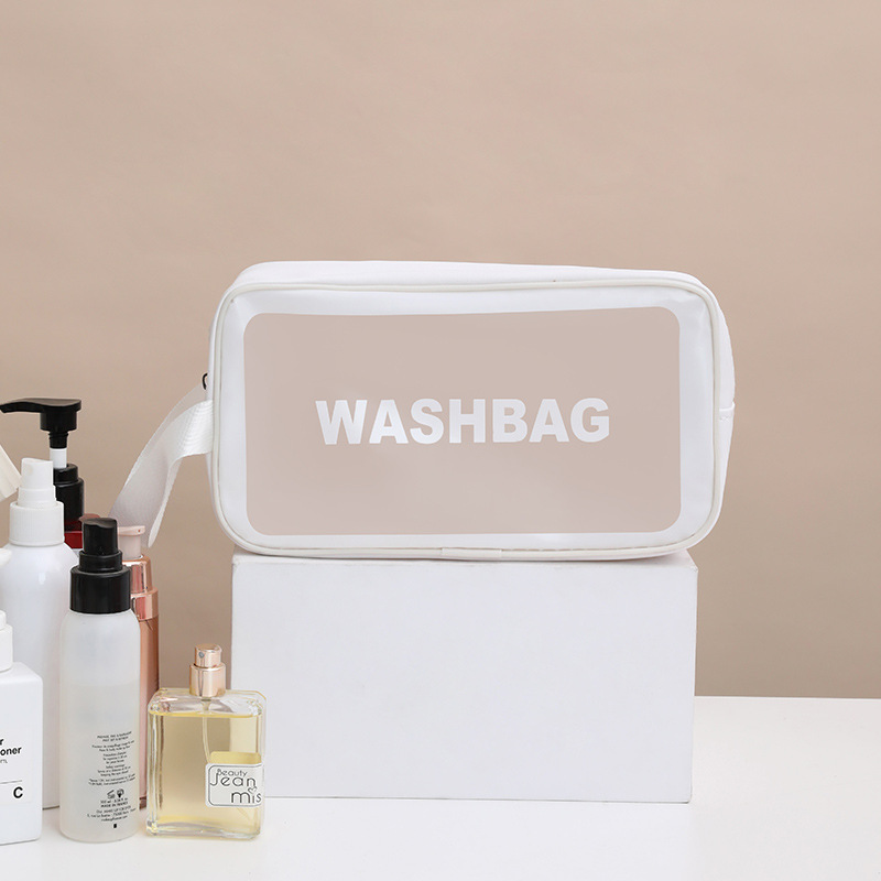 PVC Waterproof Cosmetic Bag, Portable Handheld Storage Bag, Large Capacity Toiletry Bag, Travel Storage Bag, Customizable