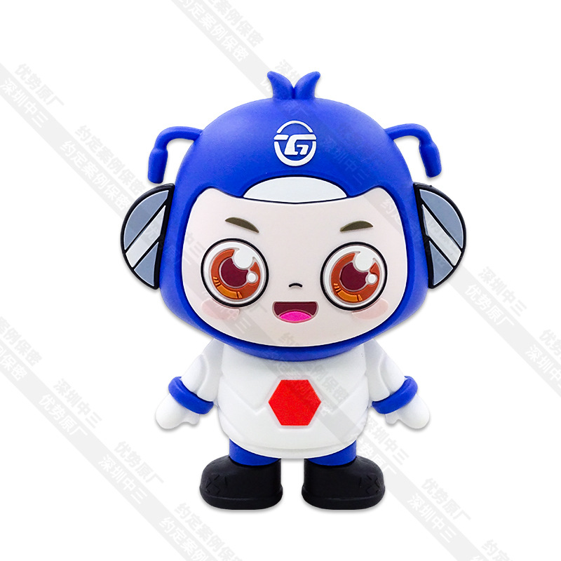 Custom Cartoon USB Drive DIY Figure 3D Shaped USB Corporate Spring Festival Gift Custom Cute PVC Soft Rubber USB Drive
