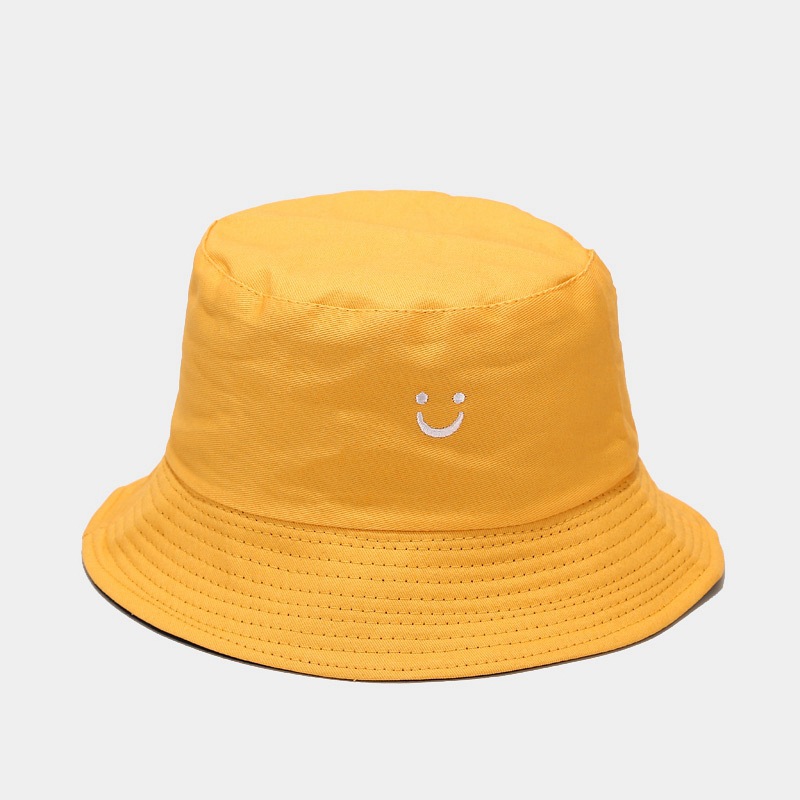New Smiley Face Reversible Bucket Hat for Men and Women, Street Basin Cap, Travel Sun Hat, Couple Hat