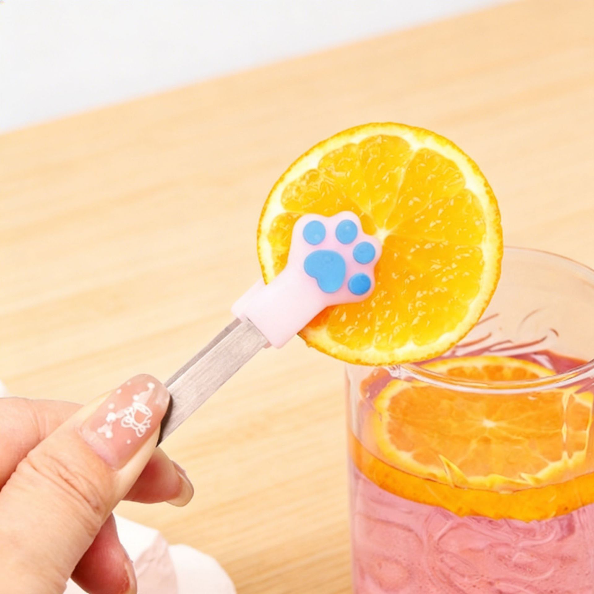 Cat Paw Silicone Food Tongs Stainless Steel Non-Slip Tongs Bread BBQ Sugar Cubes Lemon Clips Cute Kitchen Tool