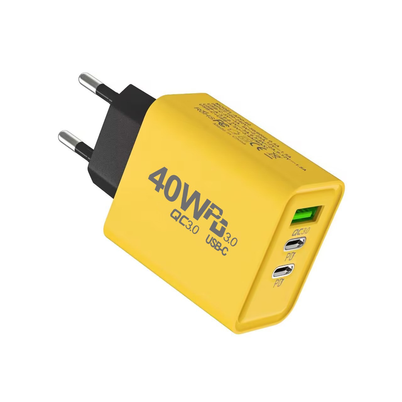 65W Multi-Port Charger 2A2C GaN 40W Fast Charging for Apple Huawei Phone Travel Charger