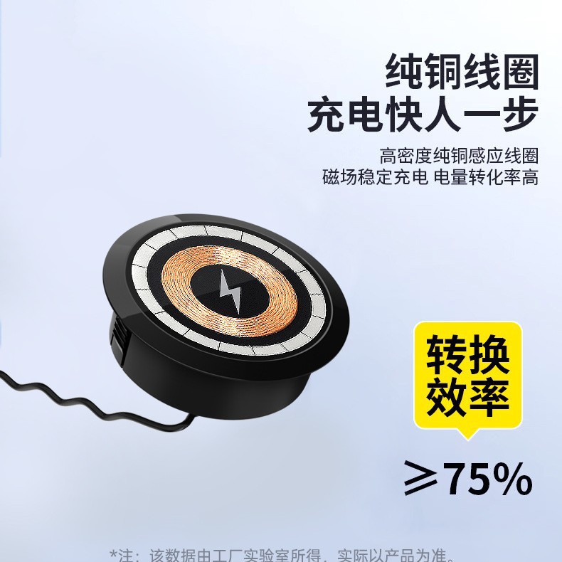 Embedded Desktop 15W Magnetic Wireless Fast Charger Dining Bar E-Sports Table Mechanical Style Wireless Charger
