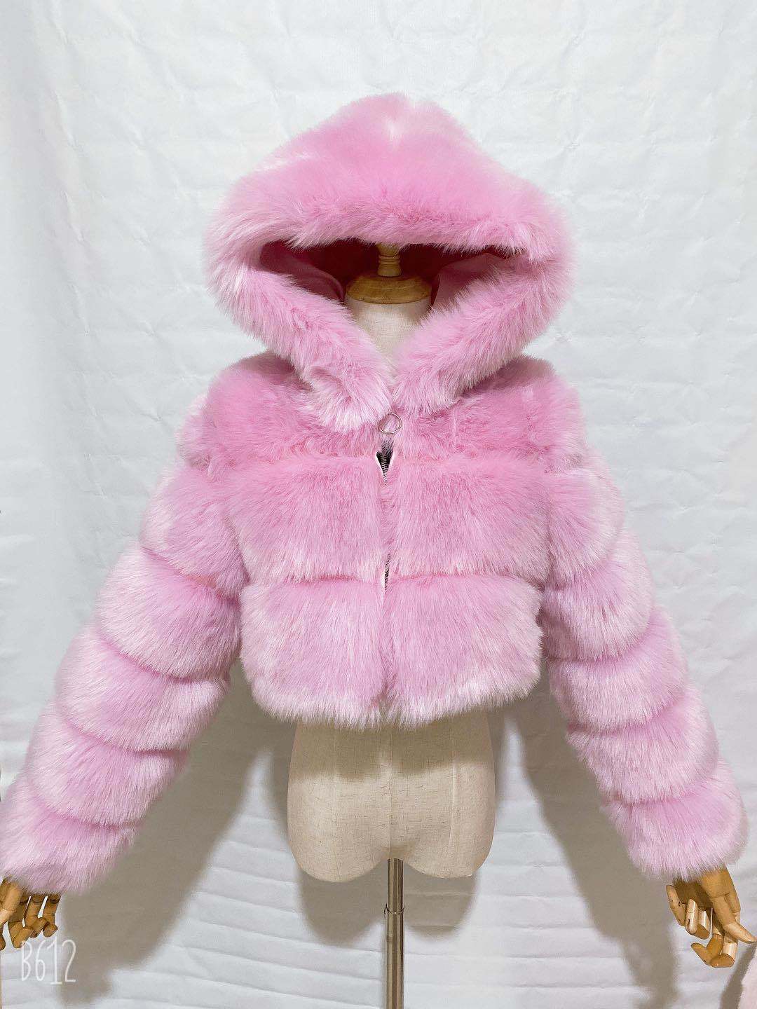 Faux fur jacket new faux fur coat Haining short faux fur jacket