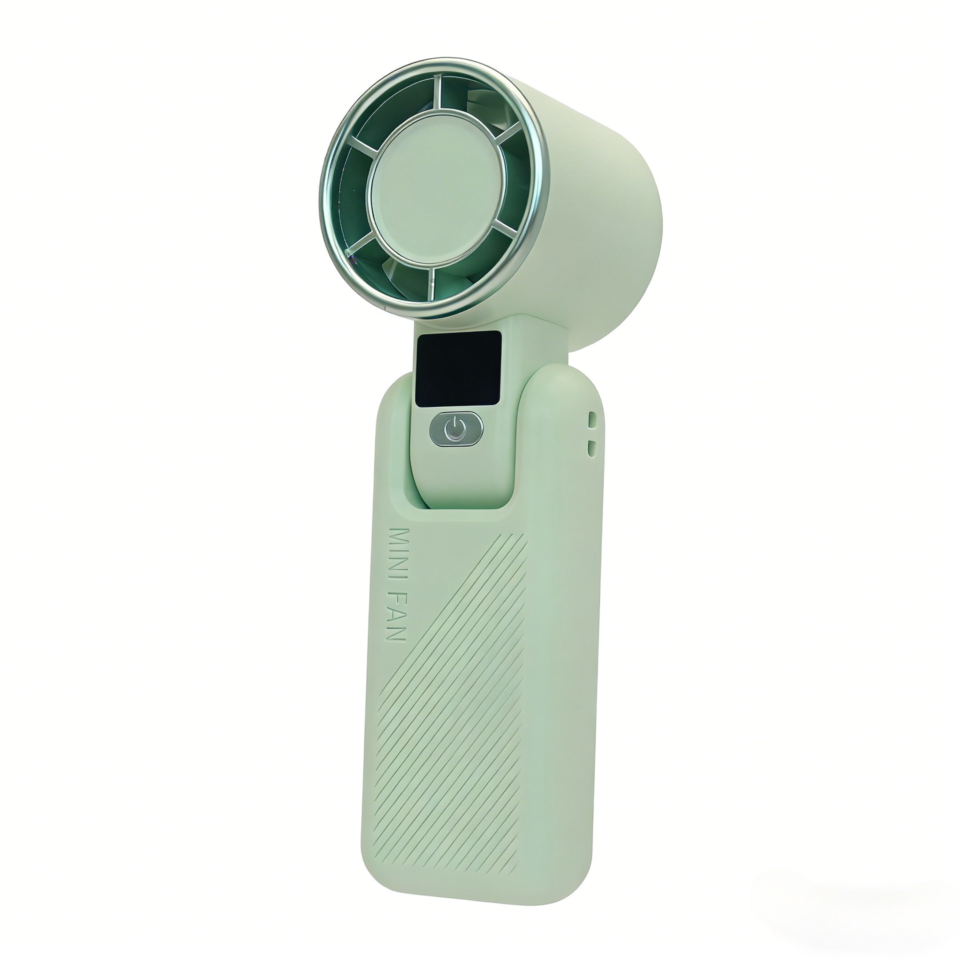 Digital Display Turbo Handheld Fan Screen Display Foldable Portable Fan Neck Fan 100 Speed Levels Stepless Speed Control Handheld Fan